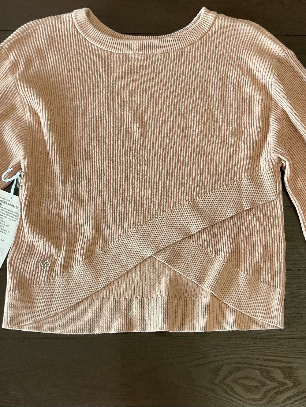 lululemon athletica Ribbed Cross-Overlap Reversible Crew Sweater - Light Blush